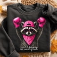 thumbnail image 1 of Breast Cancer Awareness Shirt, In October We Wear Pink Raccoon Sweatshirt, Pink Ribbon Support Gift, Cancer Survivor Hoodie and T-Shirt, Gift for Women, 1 of 9