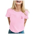 thumbnail image 1 of Cancer Awareness Shirt Pink Ribbon Cancer Support Squad T-shirts Cancer Survivor Crew Neck Tops (Pink,XXL, 1 of 4