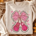 thumbnail image 1 of Breast Cancer Awareness Shirt, Together We Fight Sweatshirt, Pink Ribbon Boxing Gloves Bow Hoodie and T-Shirt, October Support Gift for Women, 1 of 9