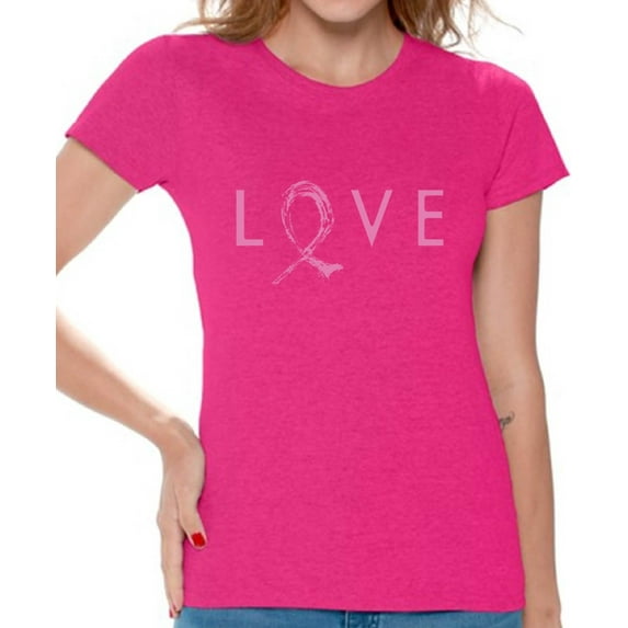 Breast Cancer Awareness Shirts Breast Cancer Shirts for Women Pink Ribbon Cancer Tshirts