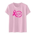 Breast Cancer Awareness Shirts Pink Ribbon and Love Graphic Tee