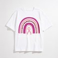 thumbnail image 1 of Breast Cancer Awareness Shirts Women: Pink Ribbon T-Shirt Rainbow Graphic Cancer Tee Inspiration Tops, 1 of 6