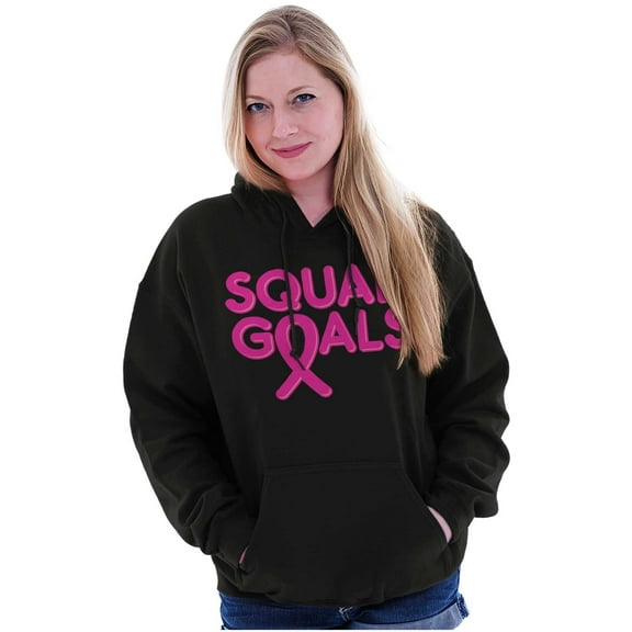 Breast Cancer Awareness Squad Goals Hoodie Sweatshirt Women Brisco Brands L