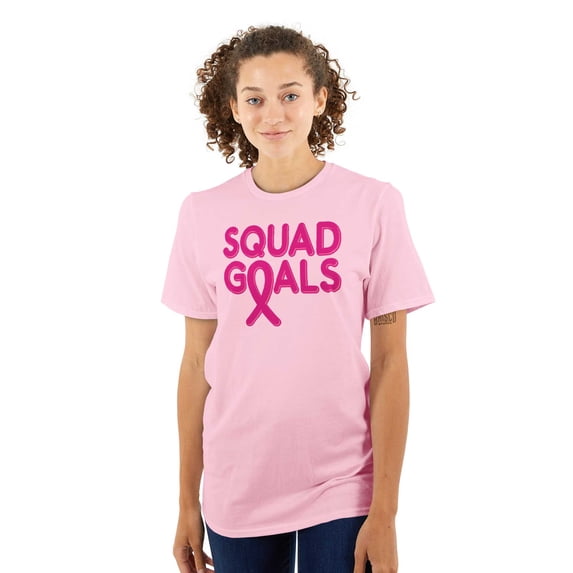 Breast Cancer Awareness Squad Goals Women's Plus Size Graphic Tee Brisco Brands 2X