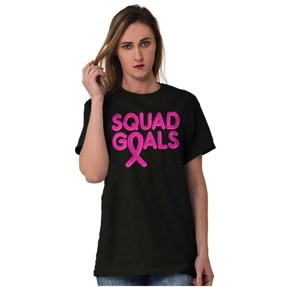 Breast Cancer Awareness Squad Goals Women's Graphic T Shirt Tees Brisco Brands M