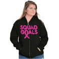 thumbnail image 1 of Breast Cancer Awareness Squad Goals Zip Hoodie Sweatshirt Women Brisco Brands L, 1 of 6