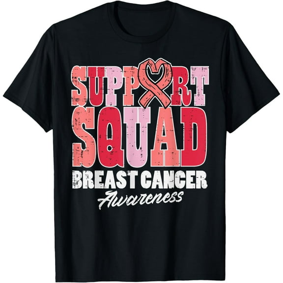 Breast Cancer Awareness Support Squad Men Women Kids Boys T-Shirt