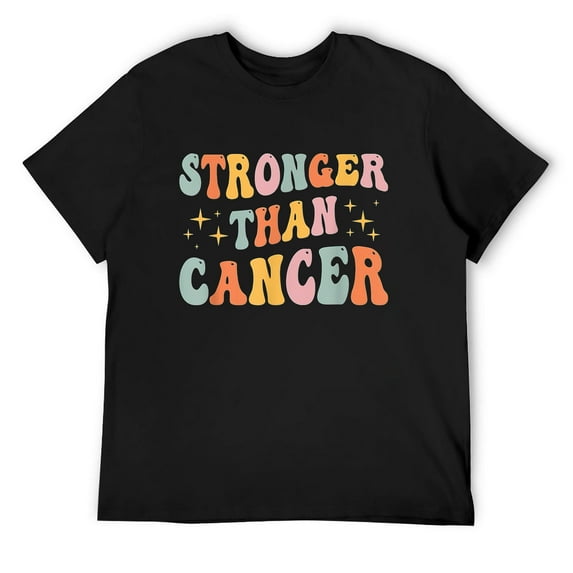 Breast Cancer Awareness Support Stronger Than Cancer Men T-Shirt Black Small