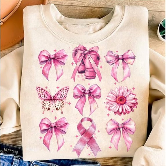 Breast Cancer Awareness Sweater, Pink Ribbon Fight Cancer Pullover, We Wear Pink October Breast Cancer Sweater