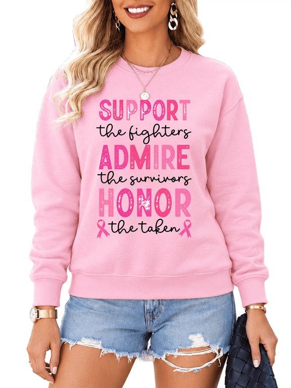 Breast Cancer Awareness Sweatshirt, Honor the Taken October Support Pullover Crewneck