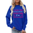 thumbnail image 1 of Cancer Awareness Sweatshirt Women Pink Ribbon Sweatshirts Crew Neck Long Sleeve Pullover Cancer Survivor Tee Tops (Blue, S), 1 of 4