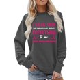 thumbnail image 1 of Cancer Awareness Sweatshirt Women Pink Ribbon Sweatshirts Crew Neck Long Sleeve Pullover Cancer Survivor Tee Tops (Dark Gray, XL), 1 of 4