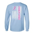 thumbnail image 1 of Breast Cancer Awareness T-shirt Cancer Survivor Pink Ribbon Long Sleeve Unisex Shirt-Light Blue-small, 1 of 4