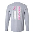 thumbnail image 1 of Breast Cancer Awareness T-shirt Cancer Survivor Pink Ribbon Long Sleeve Unisex Shirt-Sports Grey-medium, 1 of 4