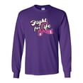 thumbnail image 1 of Breast Cancer Awareness T-shirt Fighting For Life Pink Ribbon Long Sleeve Unisex Shirt-Purple-4xl, 1 of 4