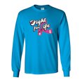 thumbnail image 1 of Breast Cancer Awareness T-shirt Fighting For Life Pink Ribbon Long Sleeve Unisex Shirt-Turquoise-small, 1 of 4