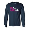 thumbnail image 1 of Breast Cancer Awareness T-shirt Heal Cancer Pink Ribbon Long Sleeve Unisex Shirt-Navy-xl, 1 of 4