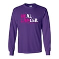 thumbnail image 1 of Breast Cancer Awareness T-shirt Heal Cancer Pink Ribbon Long Sleeve Unisex Shirt-Purple-xl, 1 of 4