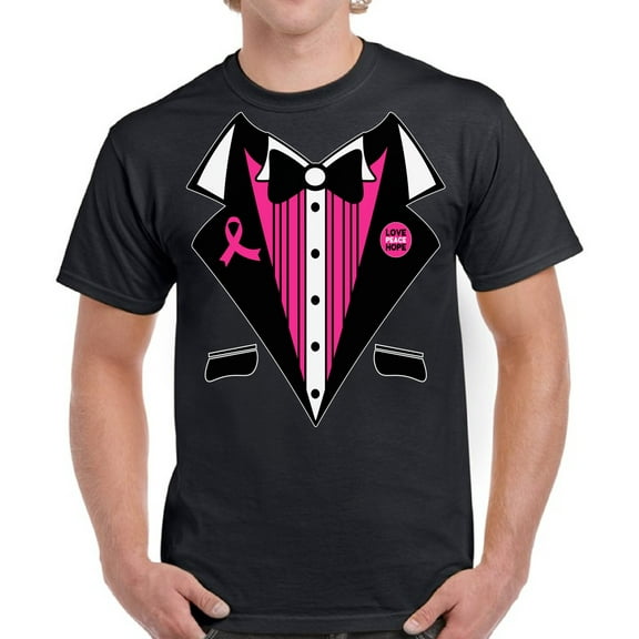 Breast Cancer Awareness T-shirt for Men - Cancer Tuxedo Tee Support