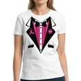 thumbnail image 1 of Breast Cancer Awareness T-shirt for Women - Cancer Tuxedo Tee Support, 1 of 2