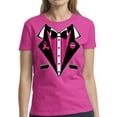 thumbnail image 1 of Breast Cancer Awareness T-shirt for Women - Cancer Tuxedo Tee Support, 1 of 2