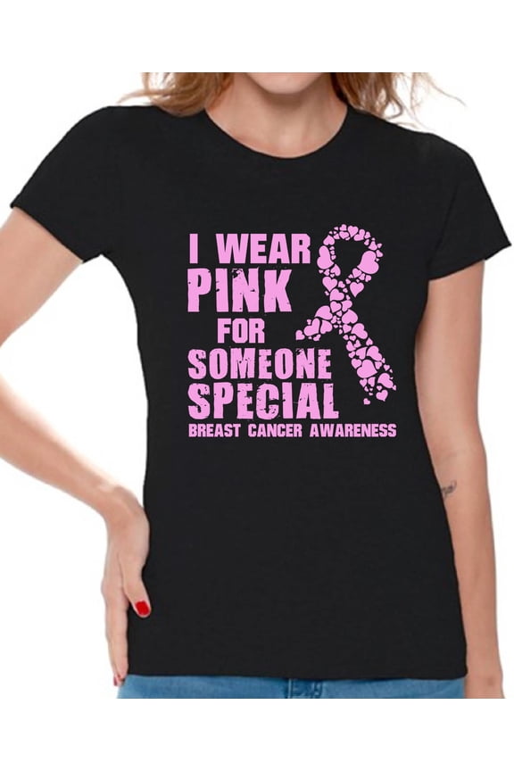Breast Cancer Awareness T shirts For Women Cancer Shirts Breast Cancer Tshirts Pink Ribbon