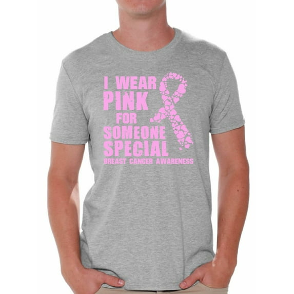 Breast Cancer Awareness T shirts Men's Cancer Awareness Shirts Pink Ribbon Support Women