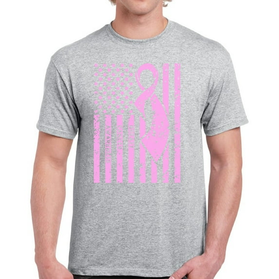 Breast Cancer Awareness TShirt for Men Awareness Mens T-Shirt - S M L XL 2XL 3XL 4XL 5XL Graphic Tee - Pink Ribbon Gift Top Shirt for Him