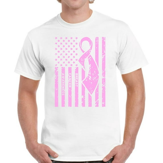 Breast Cancer Awareness TShirt for Men Awareness Mens T-Shirt - S M L XL 2XL 3XL 4XL 5XL Graphic Tee - Pink Ribbon Gift Top Shirt for Him