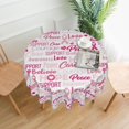 thumbnail image 1 of Breast Cancer Awareness Tablecloth Round 60 Inch Table Cloth Cover Mat Holiday Party Decoration for Dining Room Home Kitchen Picnic, 1 of 6