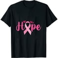 thumbnail image 1 of Breast Cancer Awareness Tee Pink Ribbon Hope Design Womens T-Shirt Black 3X-Large, 1 of 5