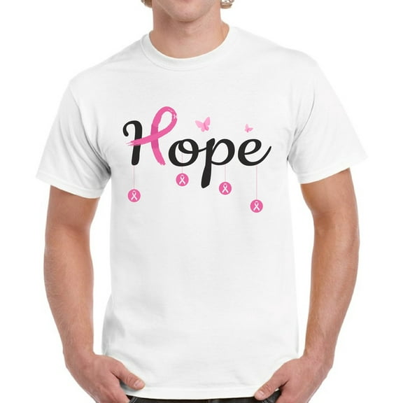Breast Cancer Awareness Tee for Men - Cancer Shirt for October Month Hope Ribbon Support