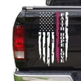 thumbnail image 1 of Breast Cancer Awareness Thin Pink Line Flag Faith Hope Love Distressed American USA US Flag Truck Tailgate Vinyl Decal - Compatible with most Pickup Trucks (11" x 20", White & Pink), 1 of 8