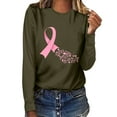thumbnail image 1 of Breast Cancer Awareness Tops for Women Cute Long Sleeve Pink Ribbon Print Shirts Causal Crewneck Tshirt Blouse, 1 of 3