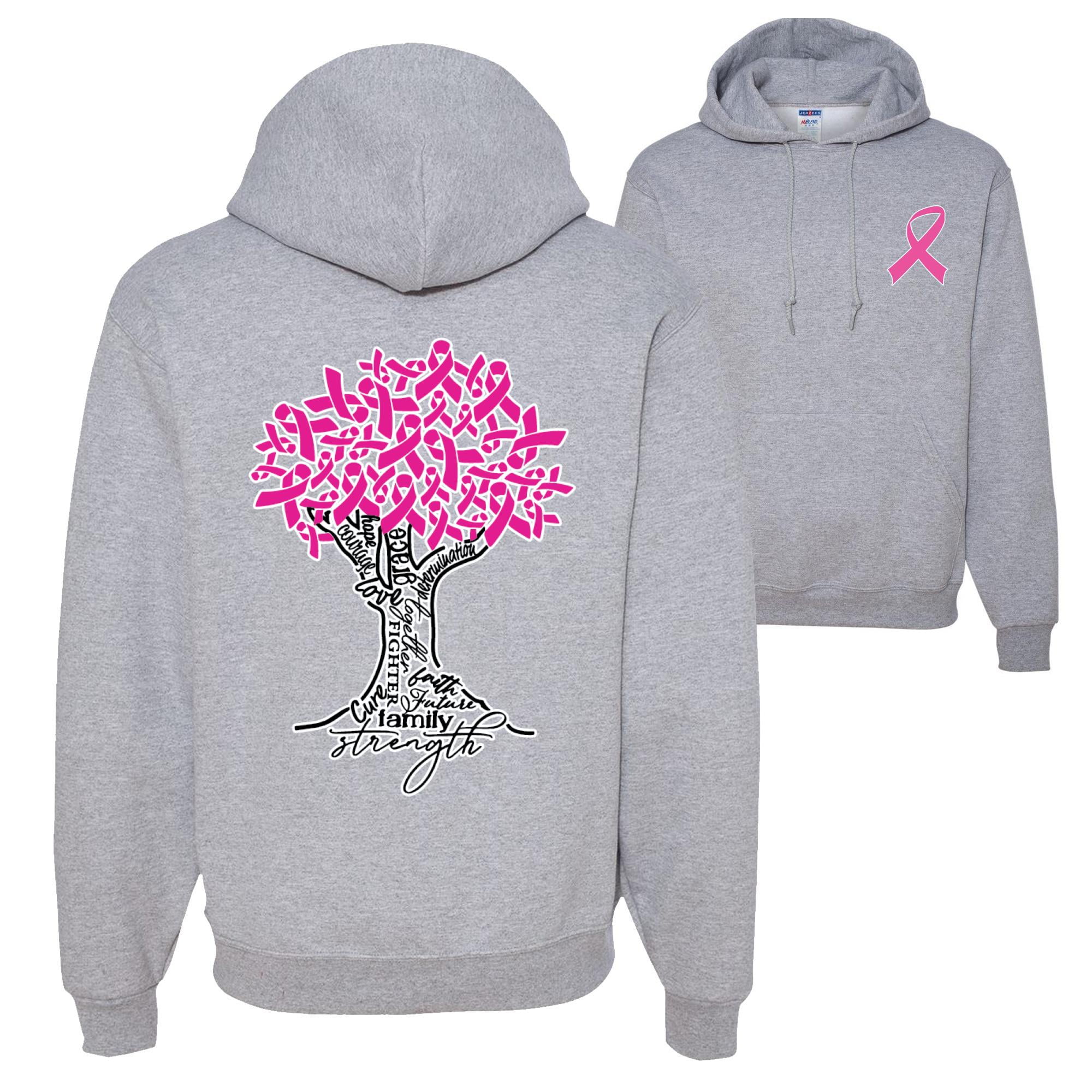 Breast Cancer Awareness Tree Family Pink Ribbon FRONT AND BACK Mens