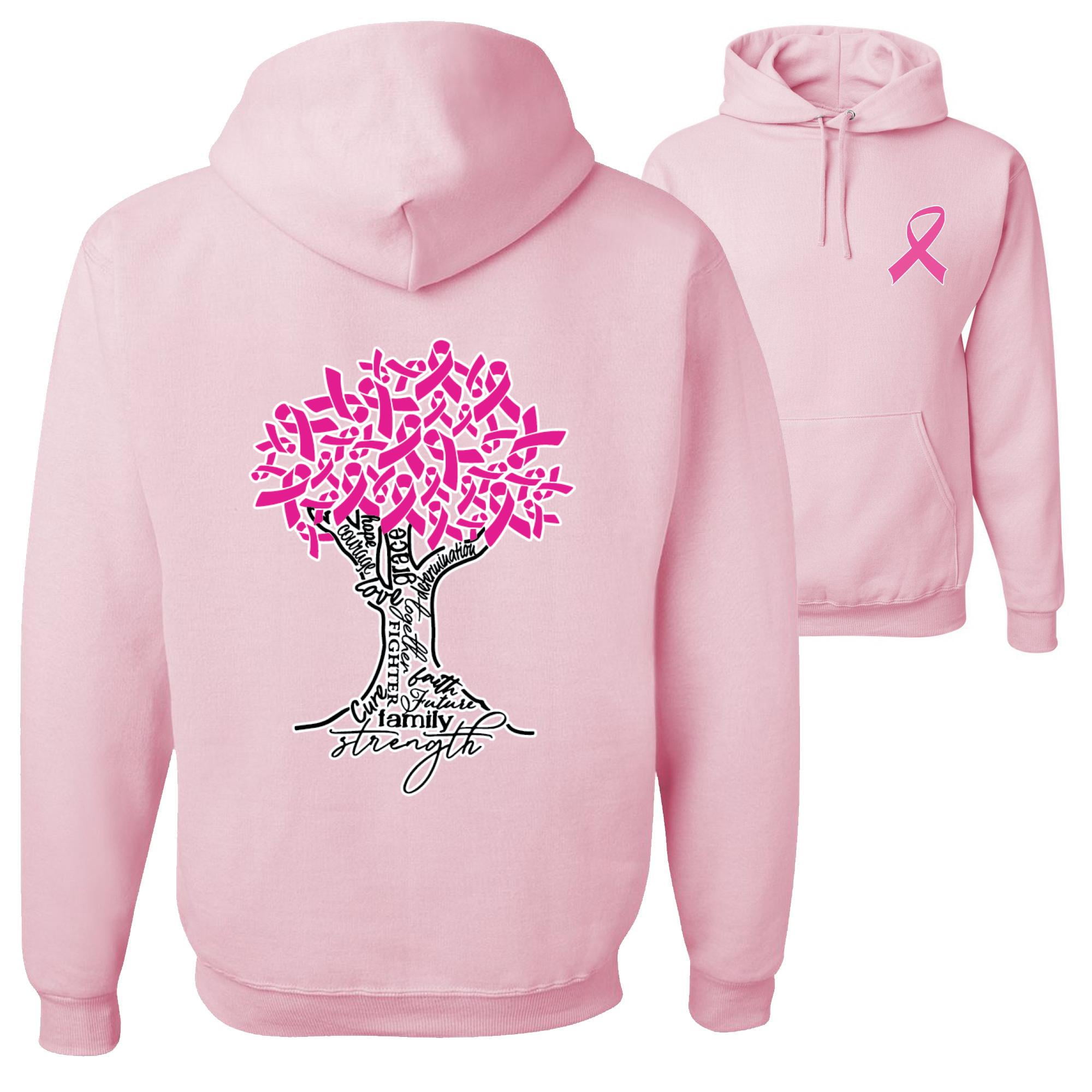 Breast Cancer Awareness Tree Family Pink Ribbon FRONT AND BACK Mens