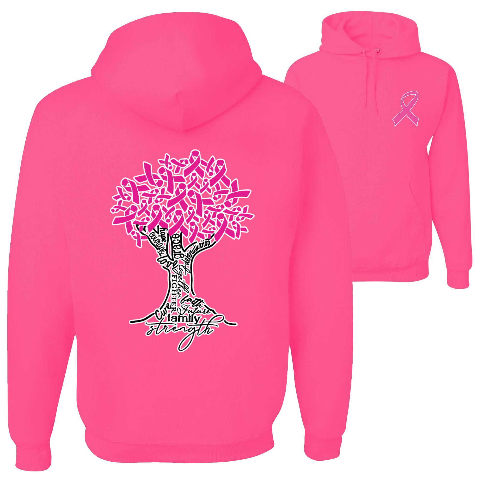 Breast Cancer Awareness Tree Family Pink Ribbon FRONT AND BACK Mens