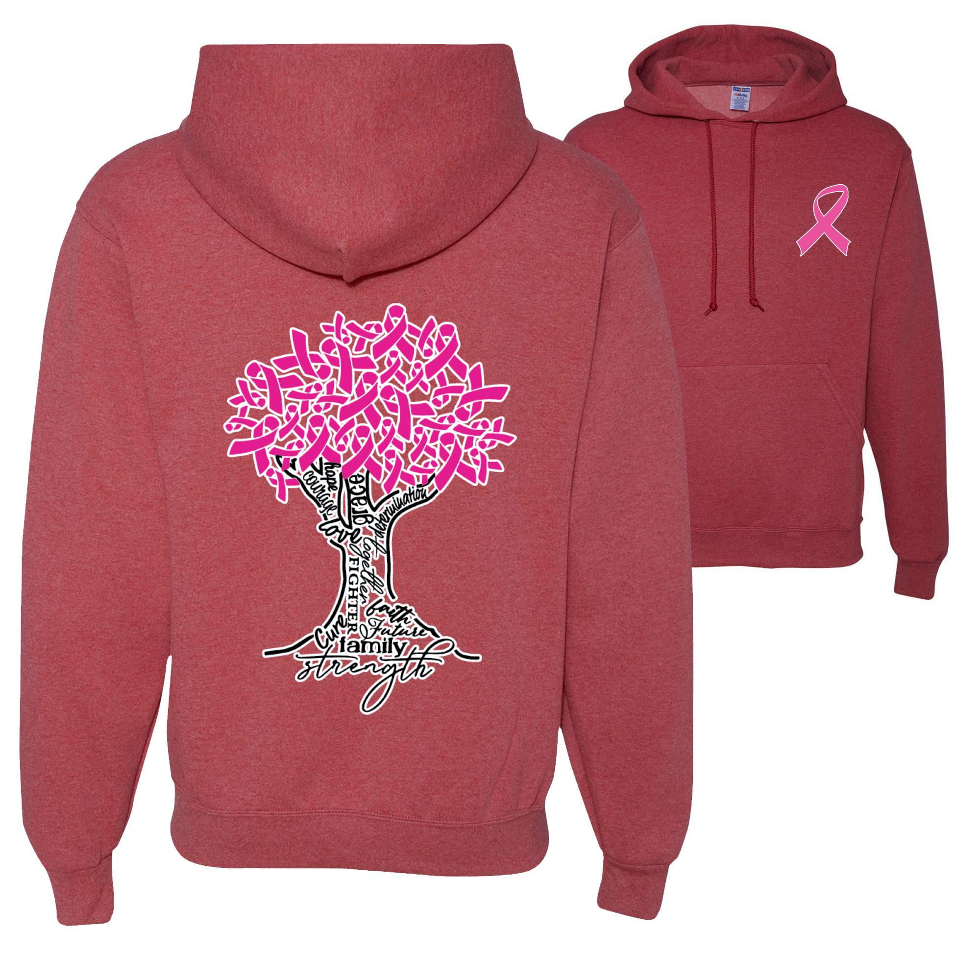 Breast Cancer Awareness Tree Family Pink Ribbon FRONT AND BACK Mens