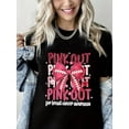 thumbnail image 1 of Breast Cancer Awareness Tshirt Pink Out Print Short Sleeve Shirt for Women, 1 of 4