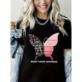 thumbnail image 1 of Breast Cancer Awareness Tshirt Pink bowknot Print Short Sleeve Shirt for Women, 1 of 4