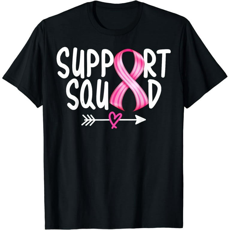 Breast Cancer Awareness Warrior Pink Ribbon Support Squad T-Shirt