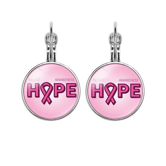 Breast Cancer Awareness Women's Ear Hooks Earrings 0.63x0.63in Fashion Accessory Gift