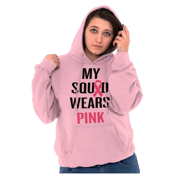 Breast Cancer BCA My Squad Wears Pink Hoodie Sweatshirt Women Brisco Brands 3X