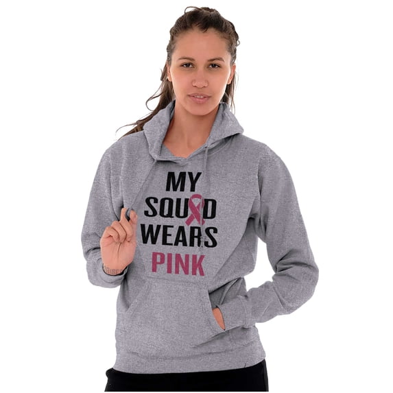 Breast Cancer BCA My Squad Wears Pink Hoodie Sweatshirt Women Brisco Brands S