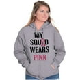 thumbnail image 1 of Breast Cancer BCA My Squad Wears Pink Womens Plus Size Graphic Zipper Hoodie Brisco Brands 4X, 1 of 5