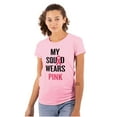 thumbnail image 1 of Breast Cancer BCA My Squad Wears Pink Womens Slim Fit Graphic Tee Brisco Brands S, 1 of 5