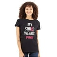 thumbnail image 1 of Breast Cancer BCA My Squad Wears Pink Womens Slim Fit Graphic Tee Brisco Brands S, 1 of 5