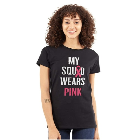 Breast Cancer BCA My Squad Wears Pink Womens Slim Fit Graphic Tee Brisco Brands S