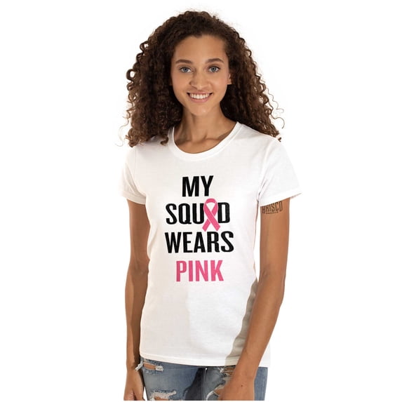 Breast Cancer BCA My Squad Wears Pink Womens Slim Fit Graphic Tee Brisco Brands S