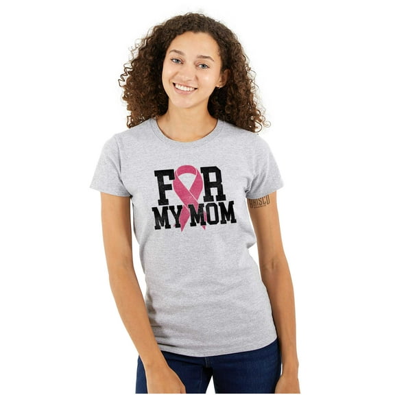 Breast Cancer BCA Pink Ribbon for Mom Womens Slim Fit Graphic Tee Brisco Brands L